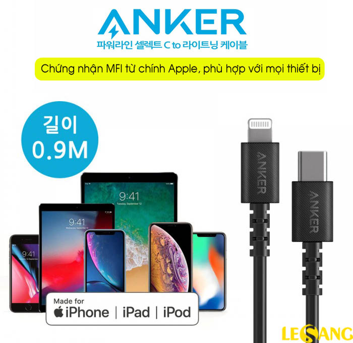 Cáp sạc iPhone Anker PowerLine Select Lightning to USB-C 2