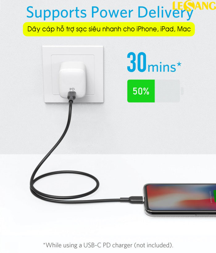 Cáp sạc iPhone Anker PowerLine Select Lightning to USB-C 00