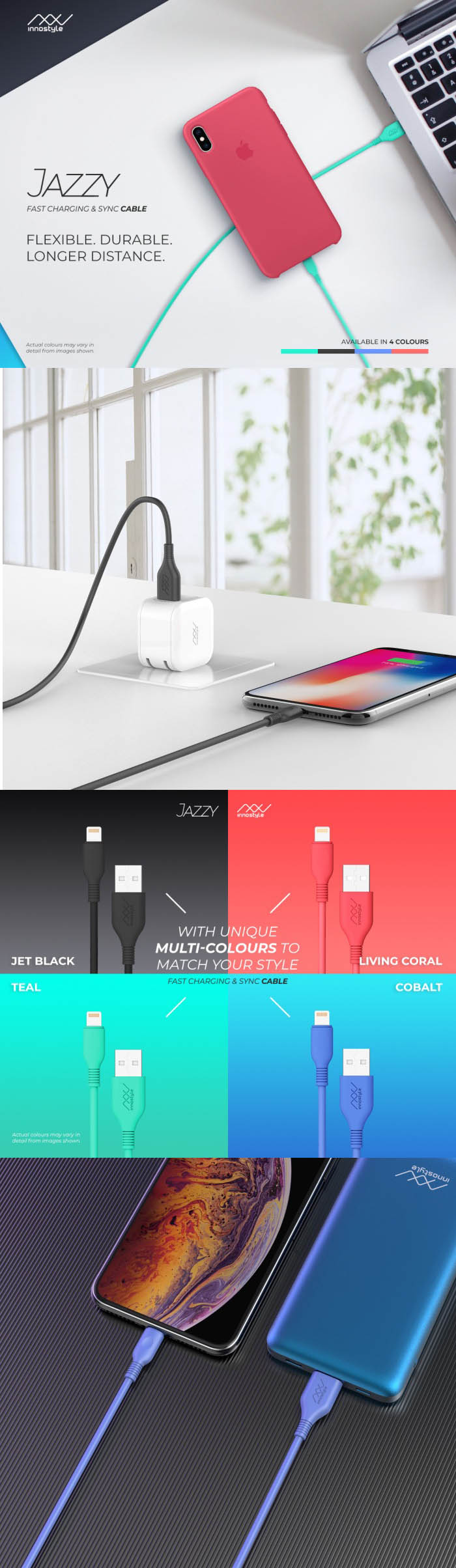 Cáp sạc iPhone Innostyle Jazzy USB-A to Lighting - Dài 1.5m 3