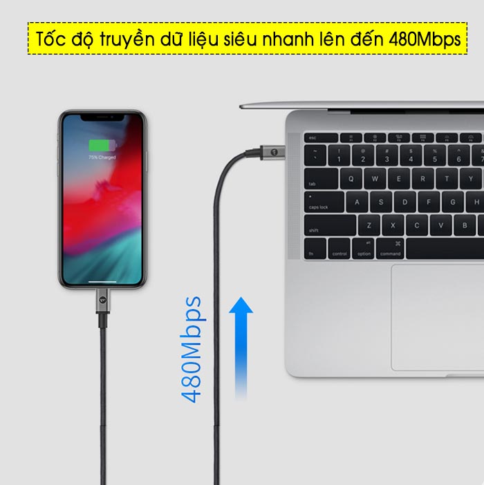 Cáp sạc iPhone USB-C to Lightning Mophie 1m 5