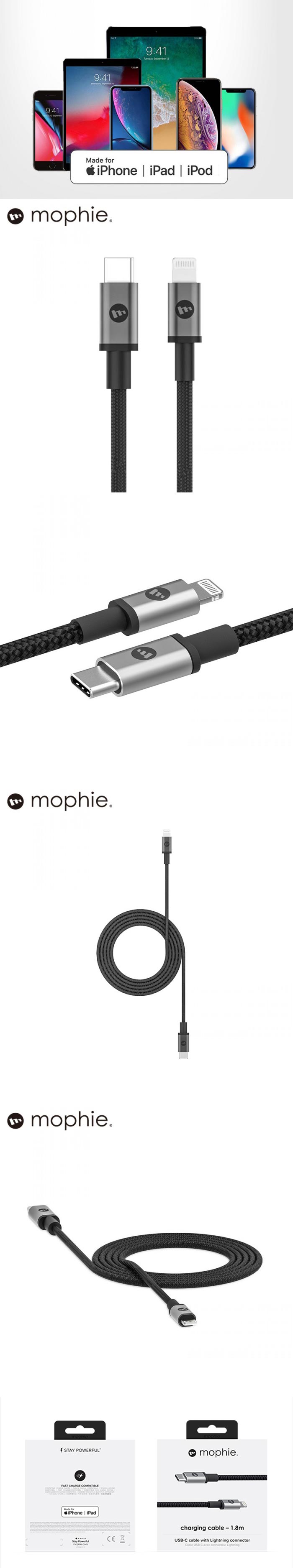 Cáp sạc iPhone USB-C to Lightning Mophie 1m 7