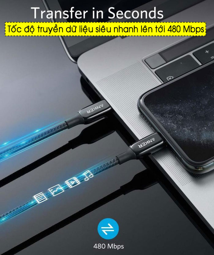Cáp sạc iPhone Anker Powerline+ III USB C to Lightning - dài 1.8m - A8843 5