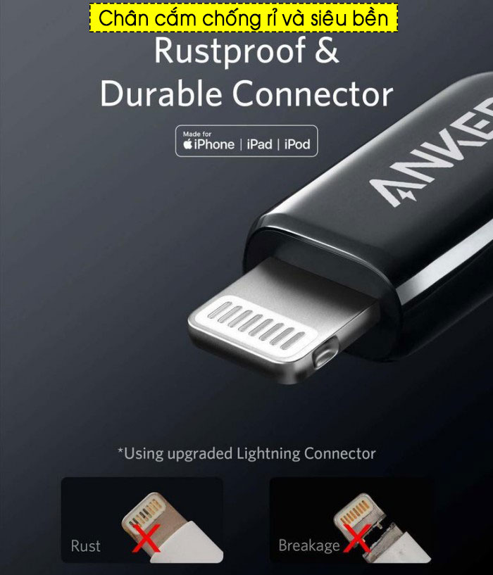 Cáp sạc iPhone Anker Powerline+ III USB C to Lightning - dài 1.8m - A8843 3