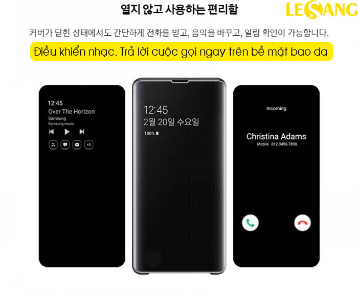 Bao da Clear View Samsung S10 Standing Cover chính hãng (Full Box) 51