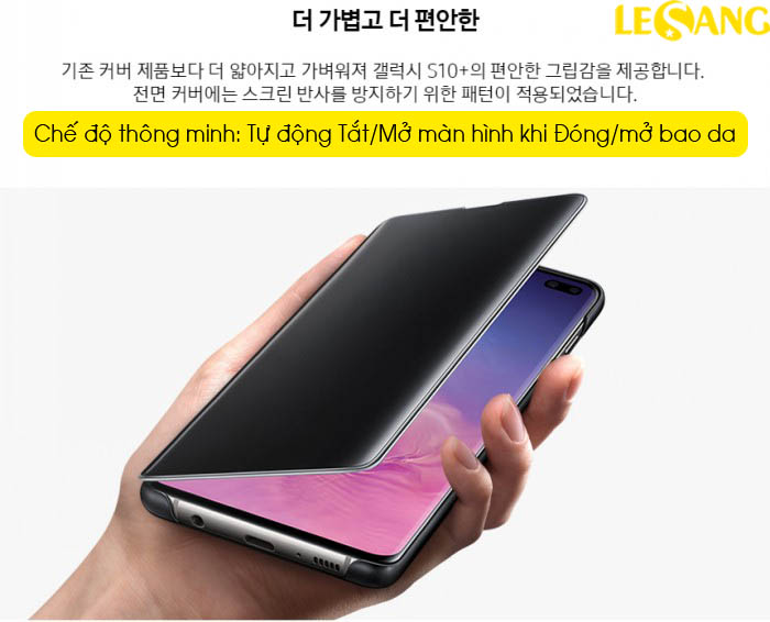 Bao da Clear View Samsung S10 Standing Cover chính hãng (Full Box) 3