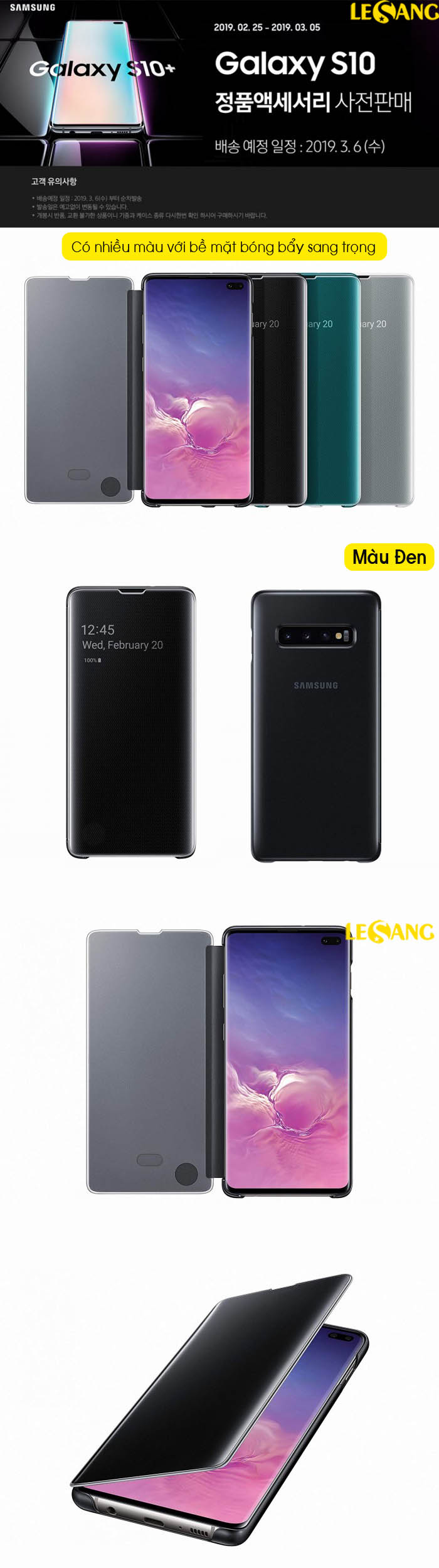Bao da Clear View Samsung S10 Standing Cover chính hãng (Full Box) 5