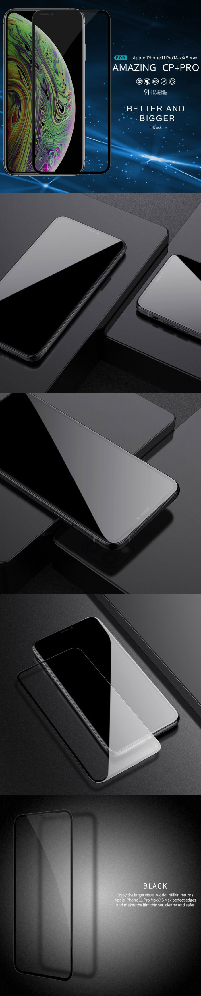 Kính cường lực iPhone 11 Pro Max/Xs Max Nillkin CP+ Pro 2.5D 0.33mm 5