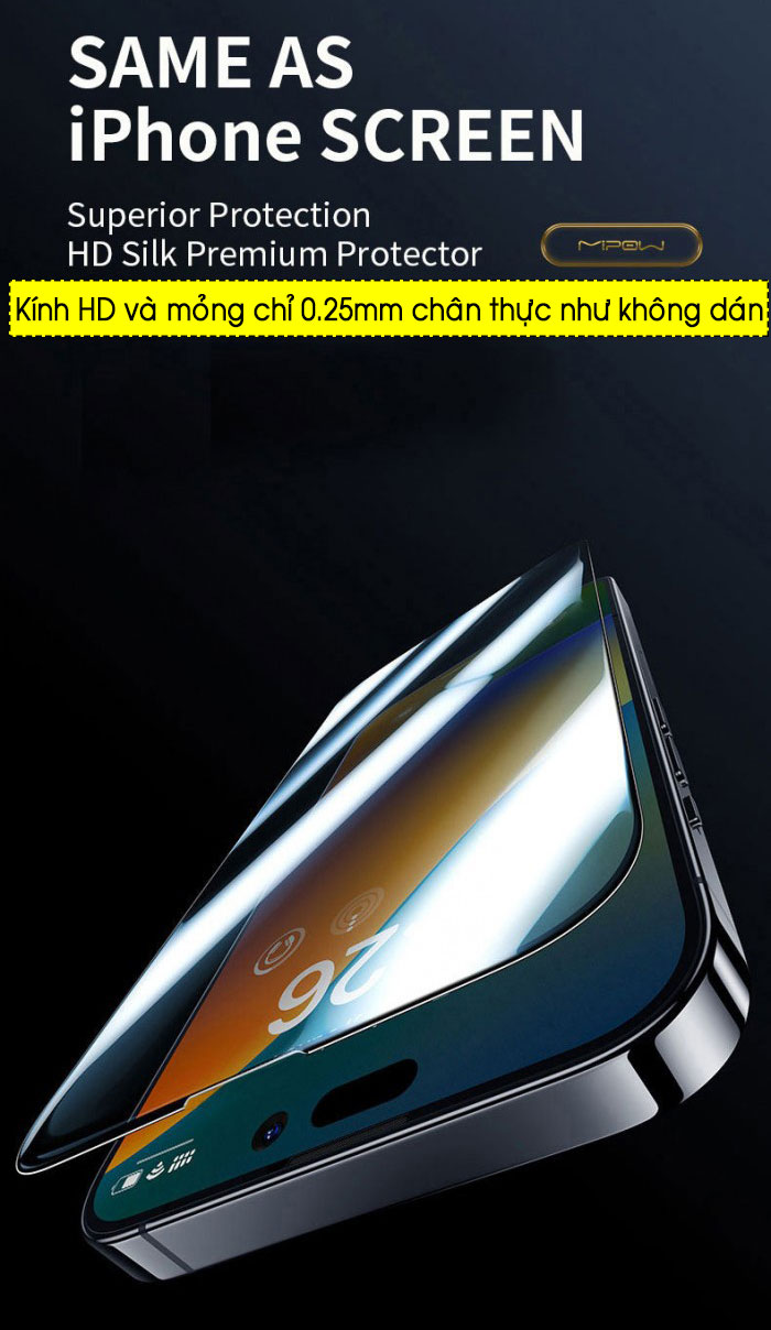 cường lực iPhone 14 Pro Max Mipow Kingbull Kingbull Premium HD 1