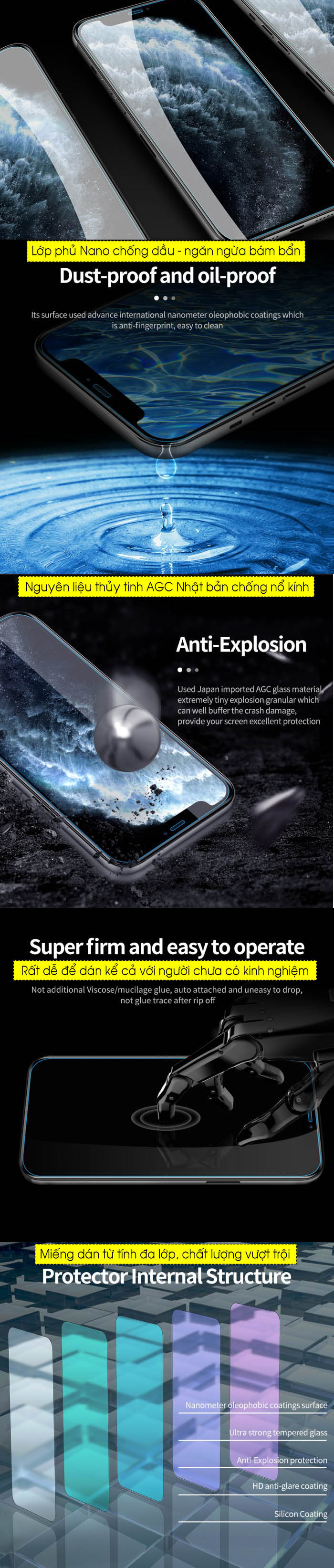 Dán cường lực iPhone 12 Pro Max MiPow Kingbull HD Premium (Transparent) 1