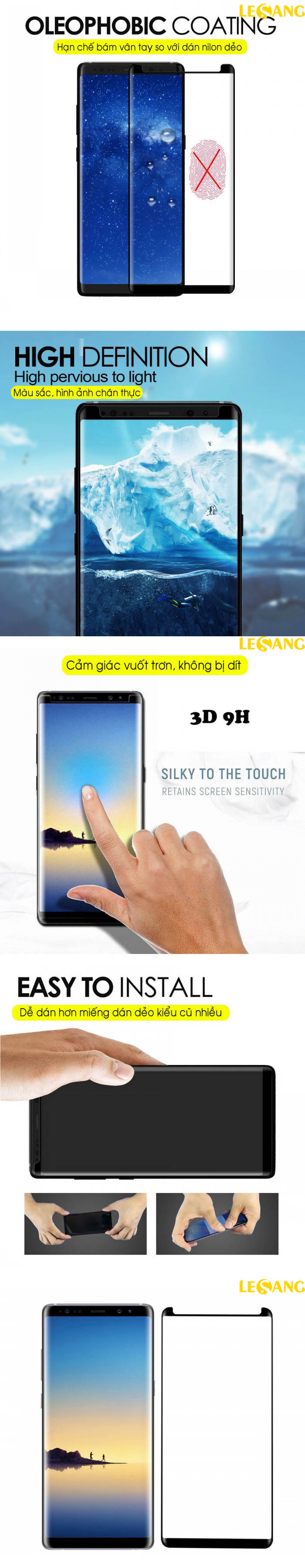 Miếng dán màn hình Note 8 Film dẻo 3D Vmax Full màn hình 253