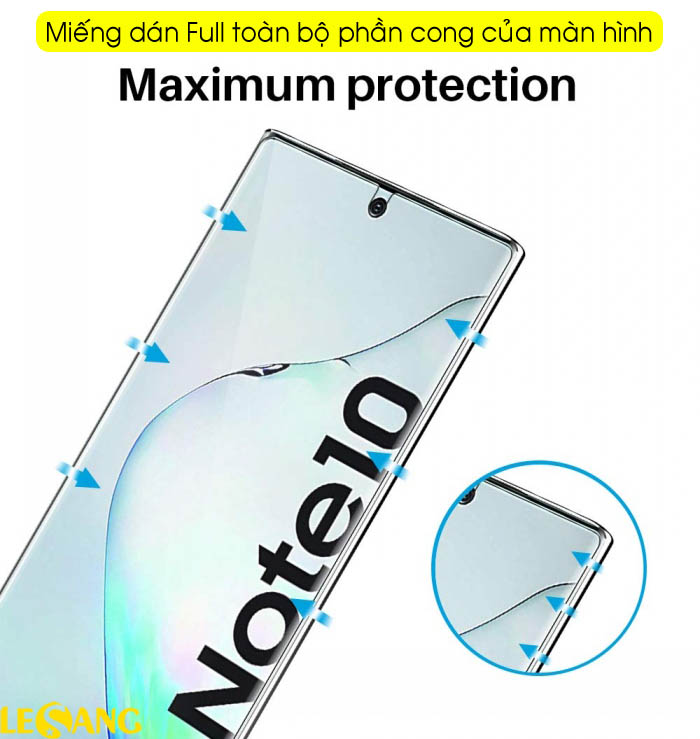 Miếng dán màn hình Samsung Note 10 Plus Vmax TPU Full màn hình 2
