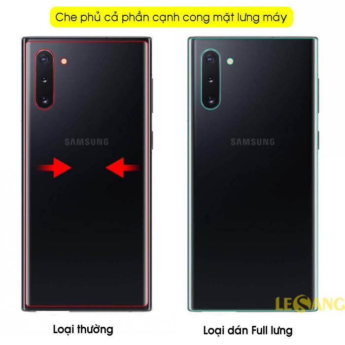Miếng dán Full mặt sau Samsung Note 10 Gor trong suốt 1