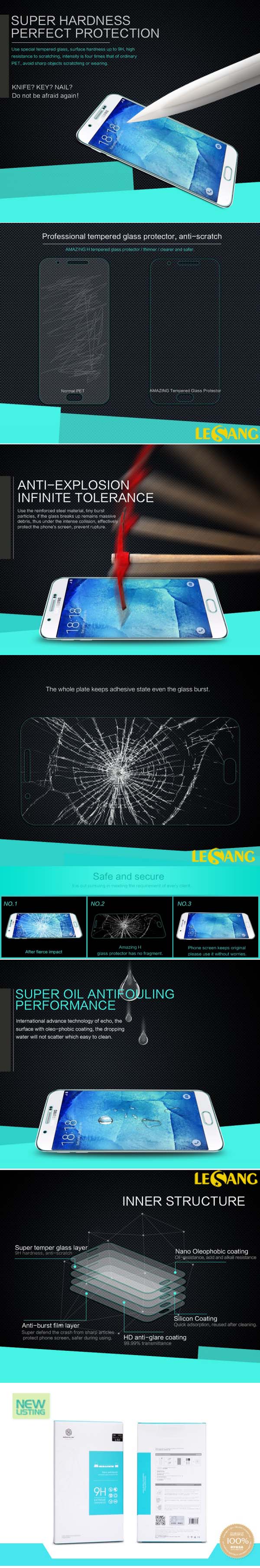 Dán kính cường lực Galaxy A8 Nillkin Amazing 9H 33