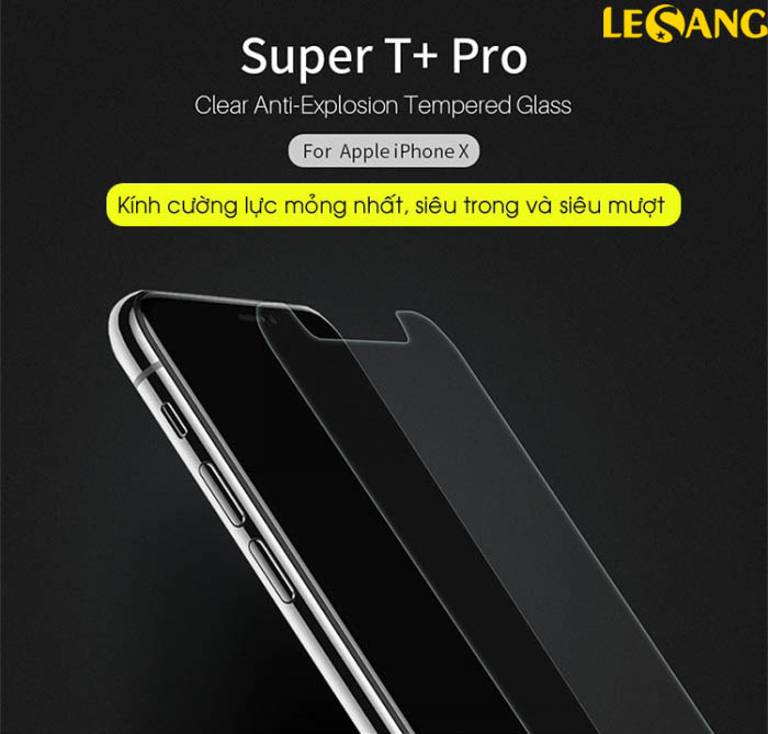 Dán kính cường lực iPhone X Nillkin T+ Pro mỏng nhất 0.15mm - 3