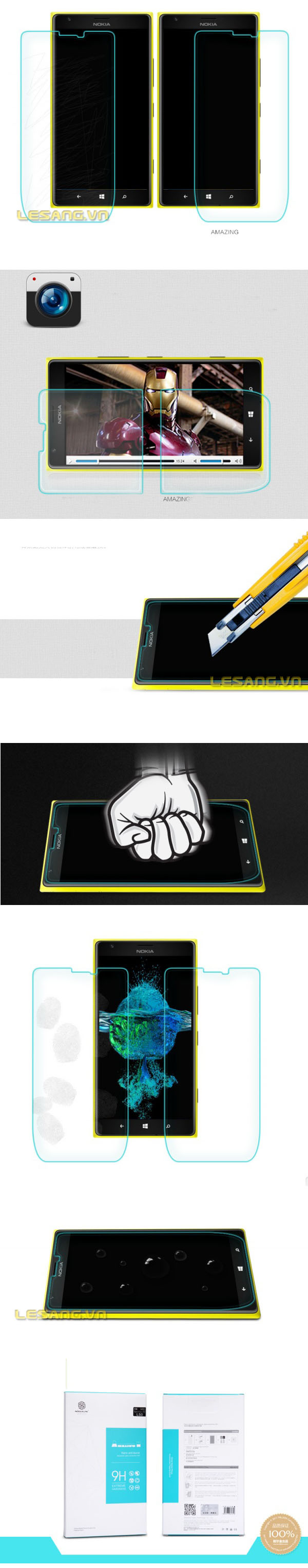 Dán kính cường lực Lumia 1520 Nillkin Amazing 3