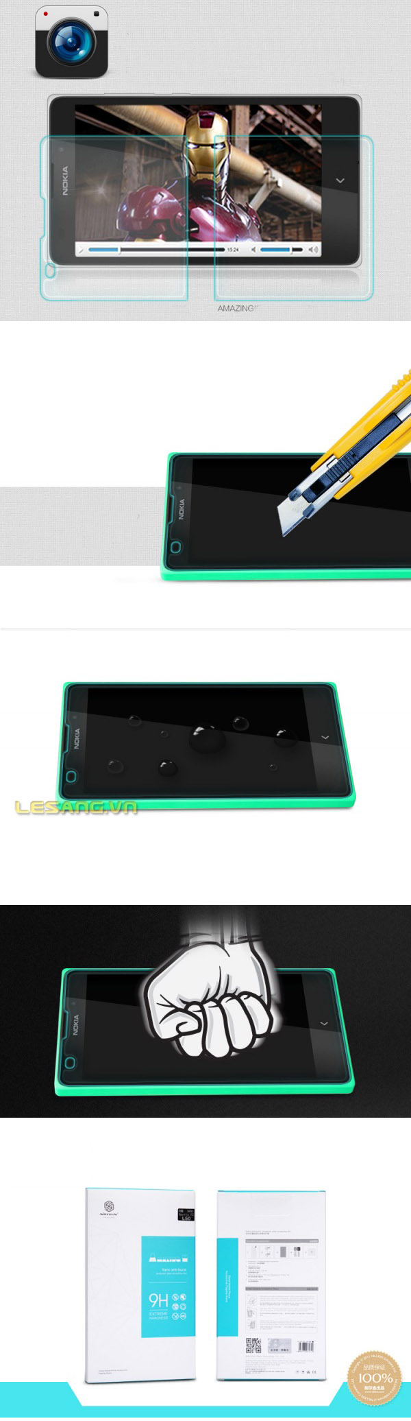 Kính cường lực Nokia XL Nillkin Amazing 3