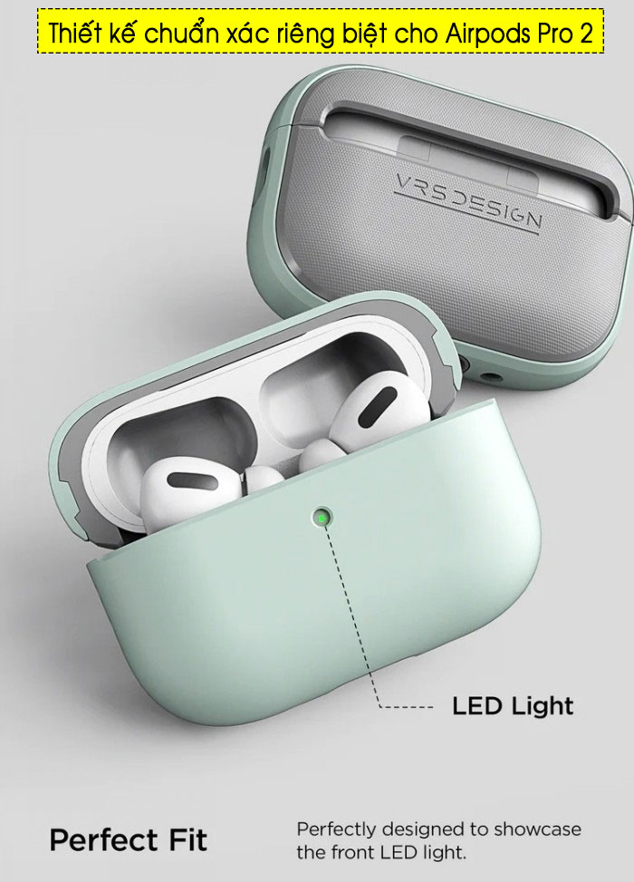 Vỏ ốp Airpods Pro 2 VRS Design Modern Hybrid 2 lớp chống sốc 4