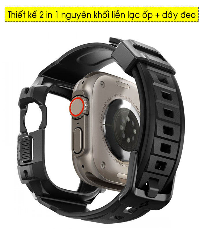 Bộ dây đeo + Ốp Apple Watch Ultra 49mm liền khối Spigen Rugged Armor Pro 1