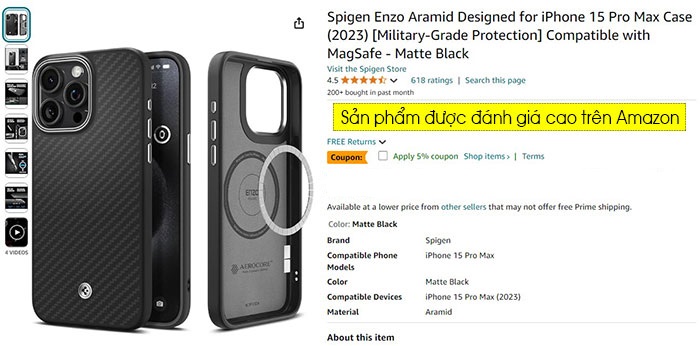 Ốp lưng iPhone 15 Pro Max Spigen Enzo Aramid Magsafe 2154