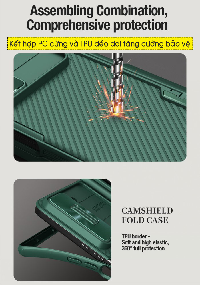 Ốp lưng Samsung Z Fold 5 Nillkin Camshield Fold 5