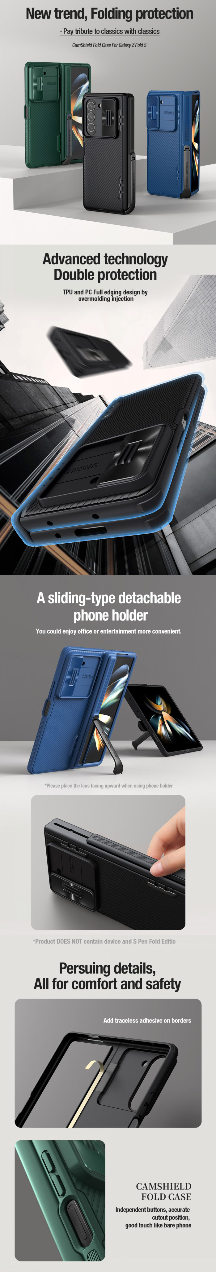 Ốp lưng Samsung Z Fold 5 Nillkin Camshield Fold 50