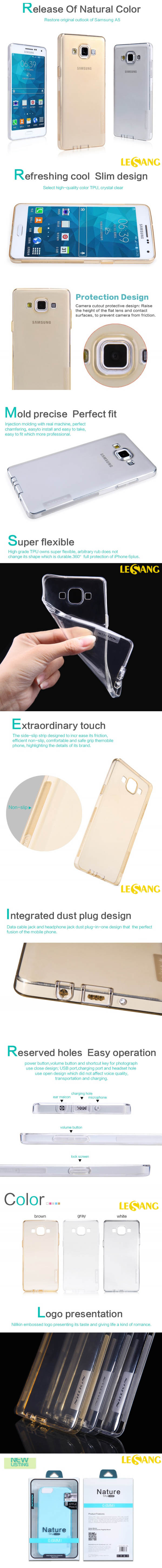 Ốp lưng Galaxy A5 Nillkin nhựa dẻo trong suốt 0.6mm 326