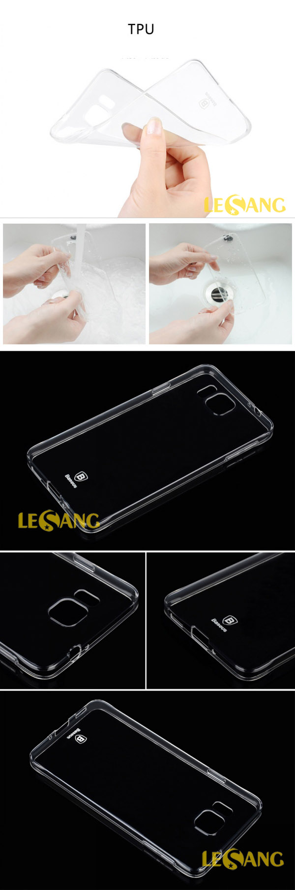 Ốp lưng Galaxy Alpha Baseus nhựa dẻo trong suốt 3265
