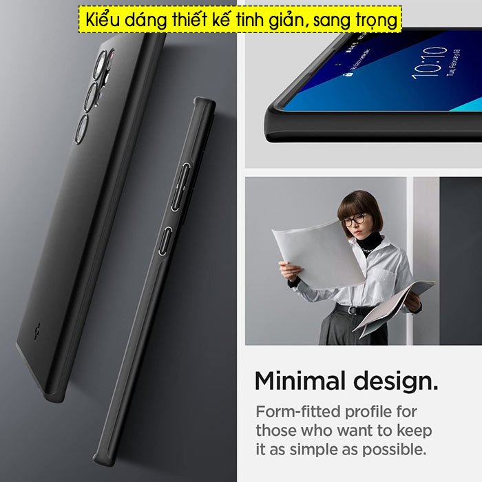 Ốp lưng Samsung Galaxy S22 Ultra Spigen Thin Fit gọn nhẹ, bản nâng cấp chất  lượng