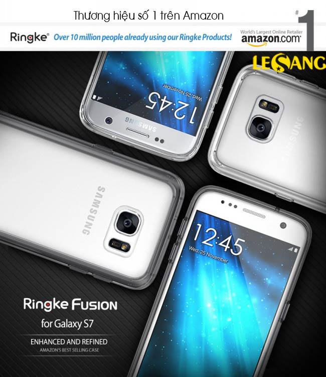 Ốp lưng Galaxy S7 Ringke Fusion trong suốt 1