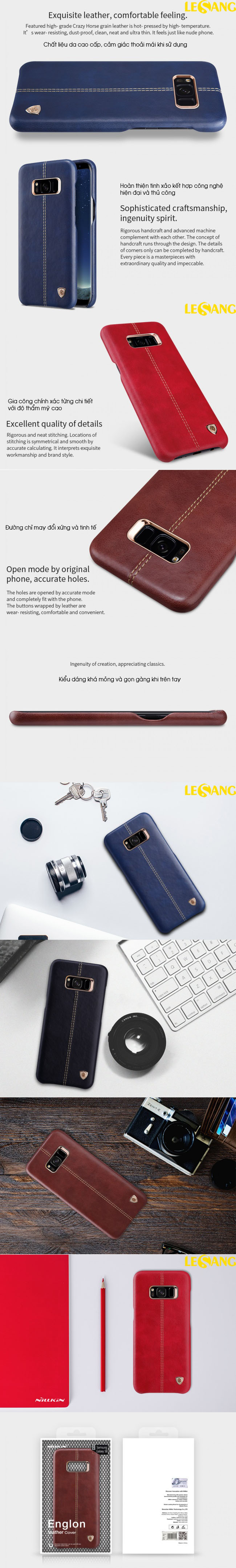 Ốp lưng Galaxy S8 Englon Leather Cover 33