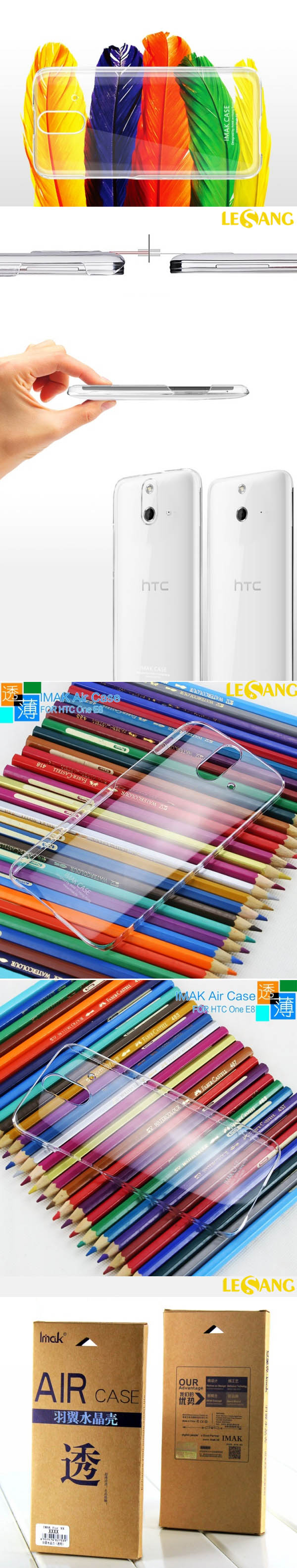 Ốp lưng HTC One E8 imak trong suốt 333