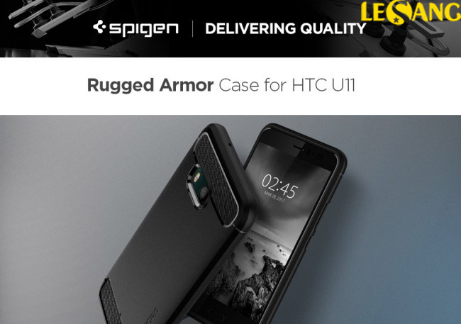 Ốp lưng HTC U11 Spigen Rugged Armor nhựa mềm chống sốc 1