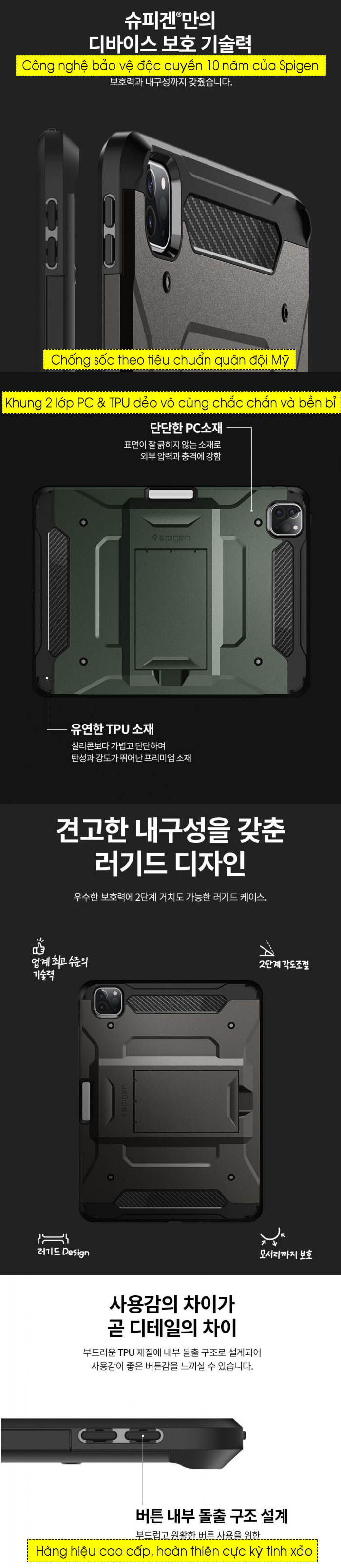 Ốp lưng iPad Pro 11 2020 Spigen Tough Armor PRO 4