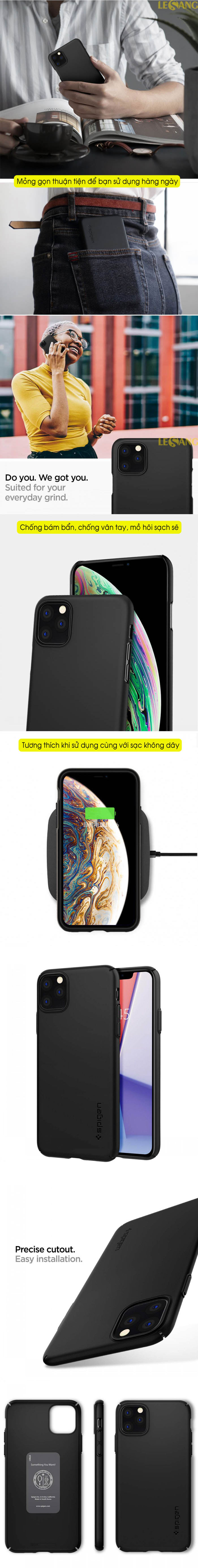 Ốp lưng iPhone 11 Pro Max Spigen Thin Fit Air 3