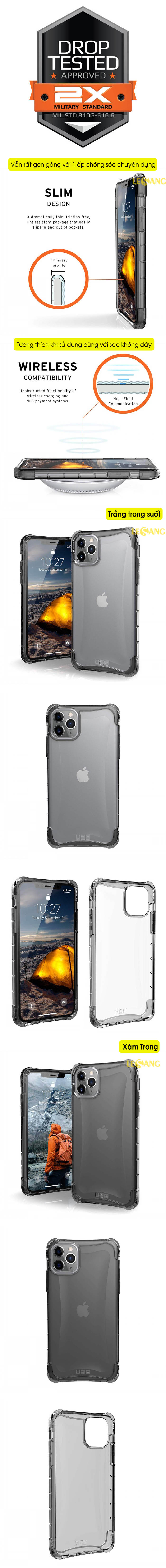 Ốp lưng iPhone 11 Pro UAG Plyo trong suốt 5