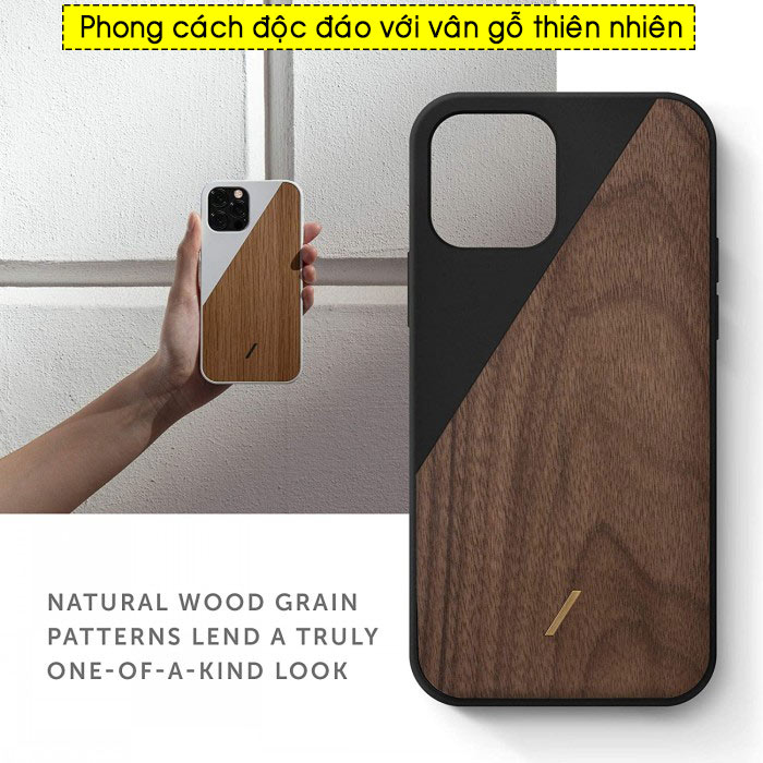 Ốp lưng iPhone 12 Pro Max Native Union Clic Wooden 3