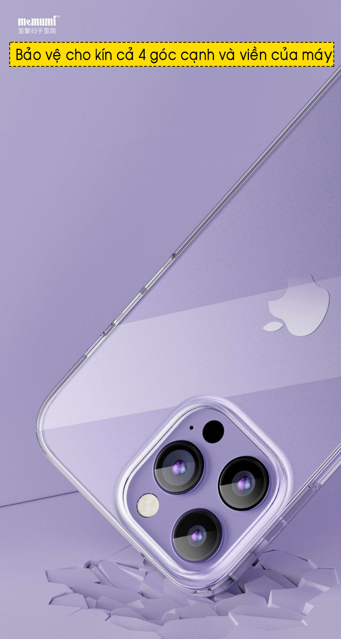Ốp lưng iPhone 14 Pro Max Memumi Ultra Clear siêu mỏng, không ố vàng 3