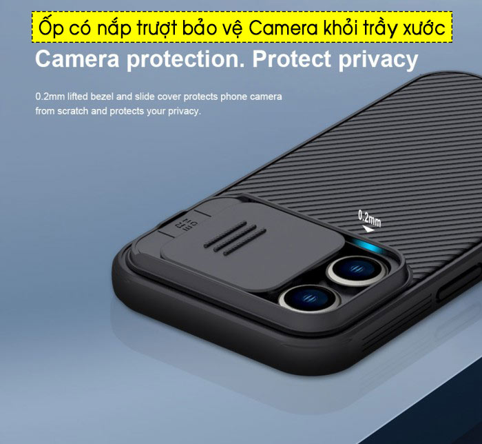 Ốp lưng iPhone 14 Pro Max Nillkin Camshield bảo vệ Camera 1