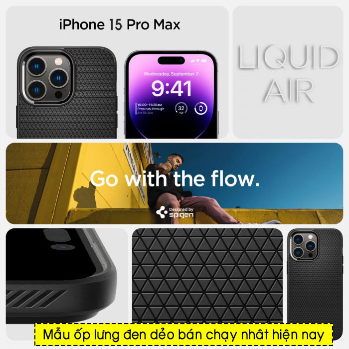 Ốp lưng iPhone 15 Pro Max Spigen Liquid Air 1