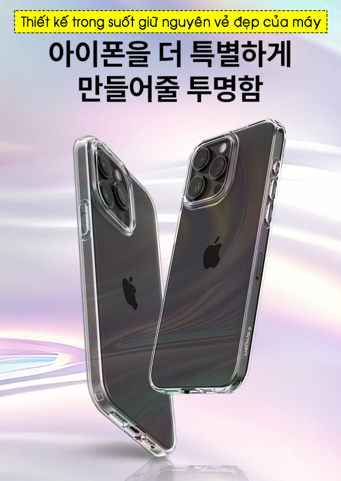 Ốp lưng iPhone 15 Pro Max Spigen Liquid crystal nhựa dẻo trong suốt  1