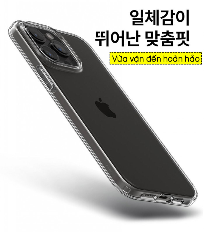 Ốp lưng iPhone 15 Pro Max Spigen Liquid crystal nhựa dẻo trong suốt  2