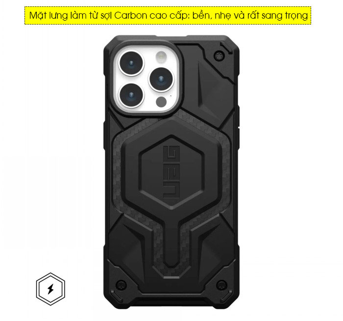 Ốp lưng iPhone 15 Pro Max UAG Monarch Pro Magsafe Carbon 1
