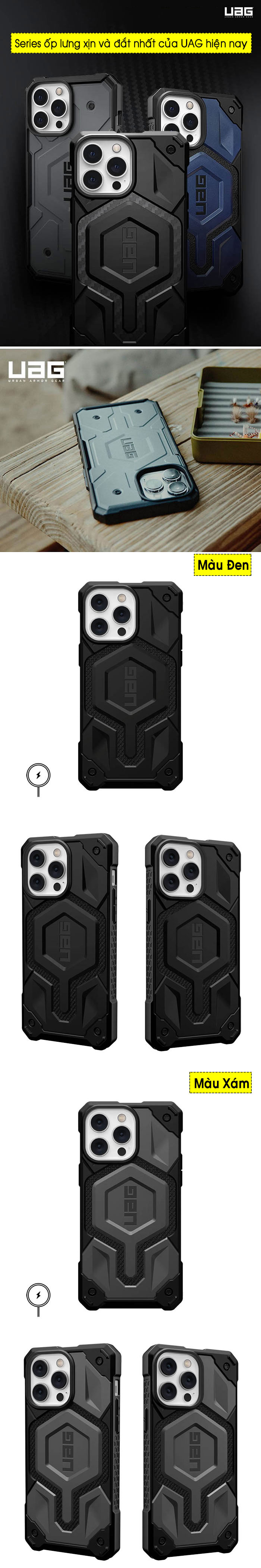 Ốp lưng iPhone 15 Pro Max UAG Monarch Pro Magsafe Kevlar 1
