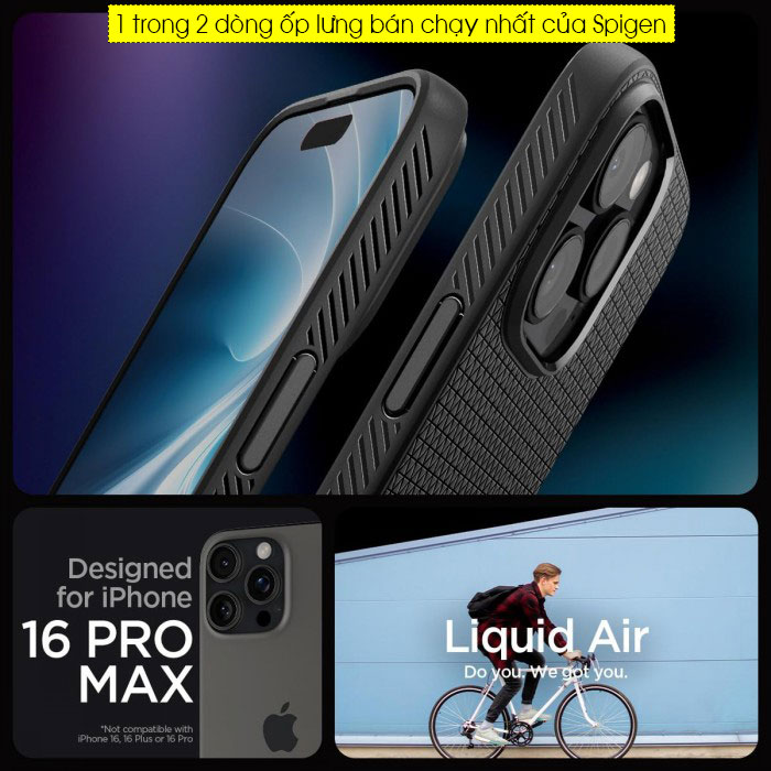 Ốp lưng iPhone 16 Pro Max Spigen Liquid Air 1