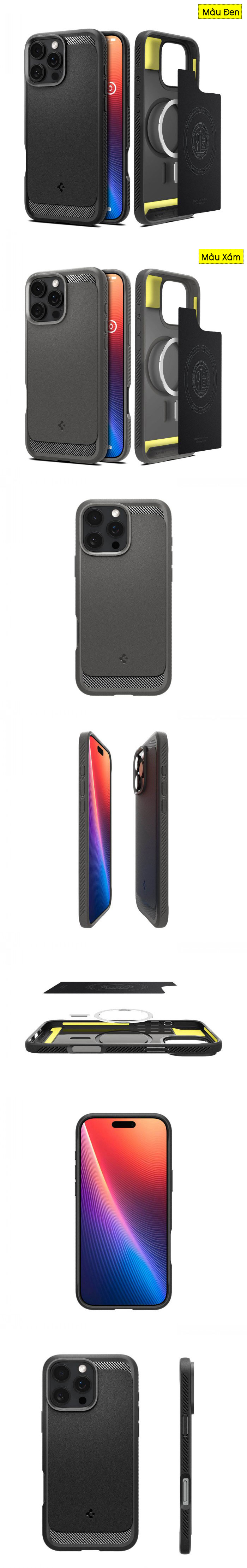 Ốp lưng iPhone 16 Pro Max Spigen Rugged Armor Magfit 7