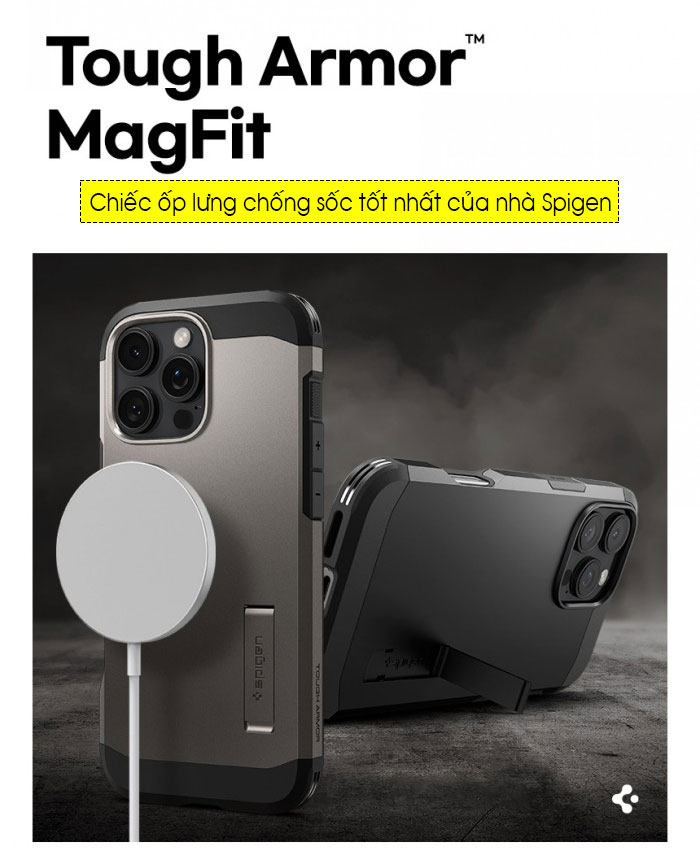 Ốp lưng iPhone 16 Pro Max Spigen Tough Armor Magfit 1