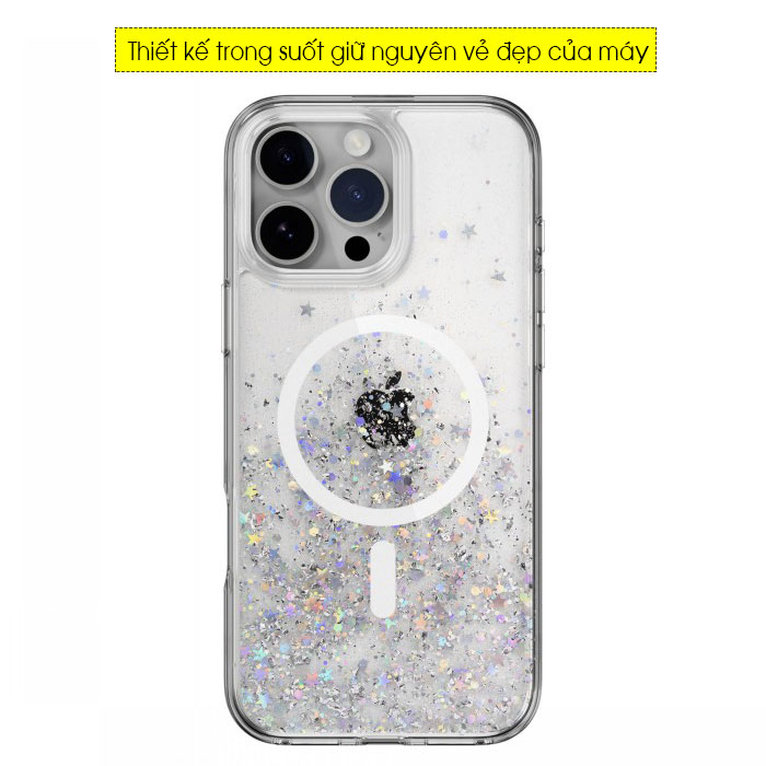 Ốp lưng iPhone 16 Pro Max Switcheasy Starfield Magsafe 3D Glitter Resin 4