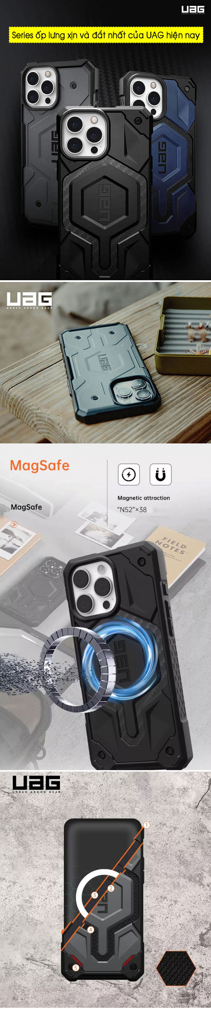 Ốp lưng iPhone 16 Pro Max UAG Monarch Pro Magsafe Kevlar 2