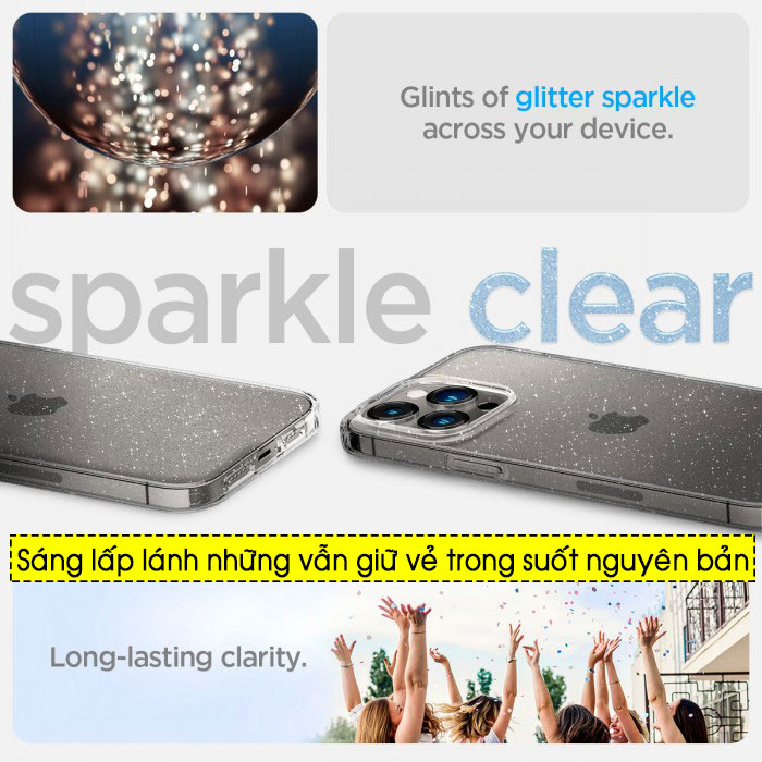 Ốp lưng iPhone 14 Pro Spigen Liquid Crystal Glitter 2