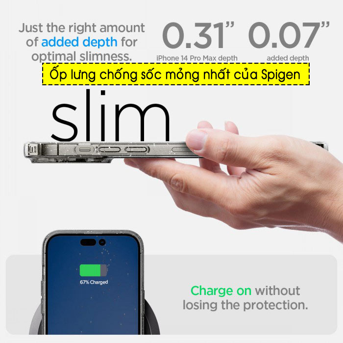 Ốp lưng iPhone 14 Pro Spigen Liquid Crystal Glitter 6